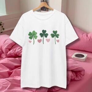 Cute Shamrock Shirt, St Patricks Day Clover Tee, Lucky Gift